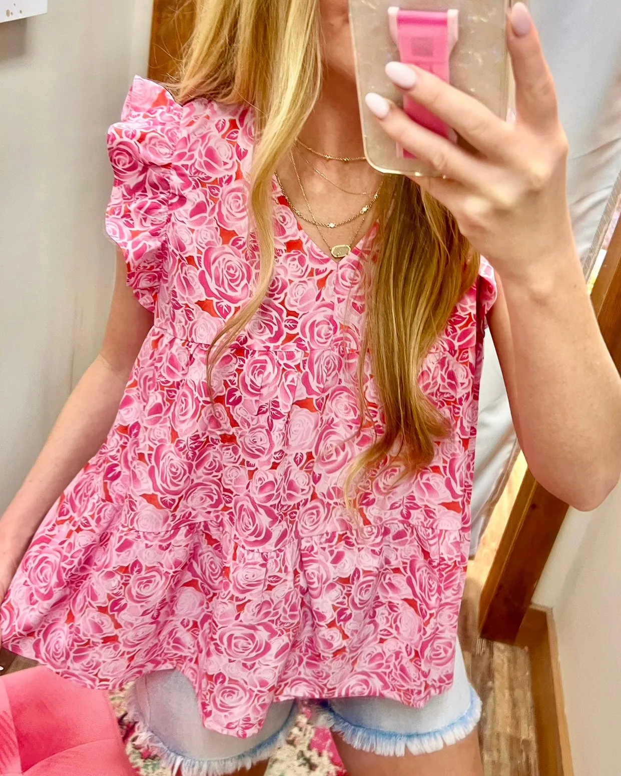 A Dozen Roses Pink Blouse