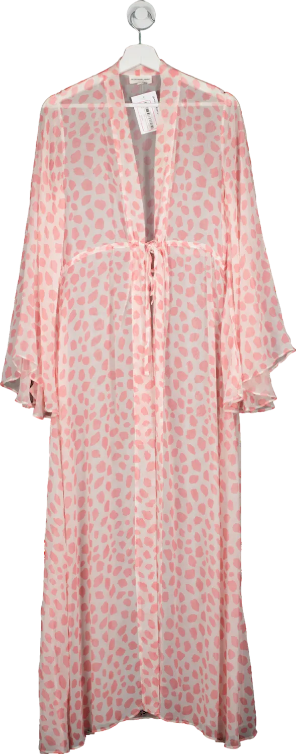 Alexandra Miro White Pink Chiffon Betty Gown Cover Up Dress UK M