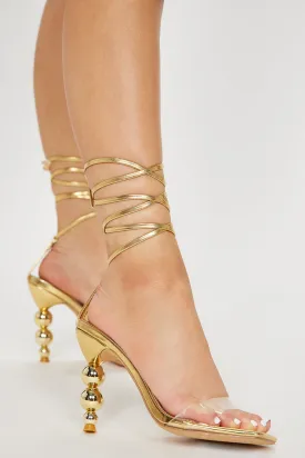 Always Fabulous Wrap Up Heels - Gold