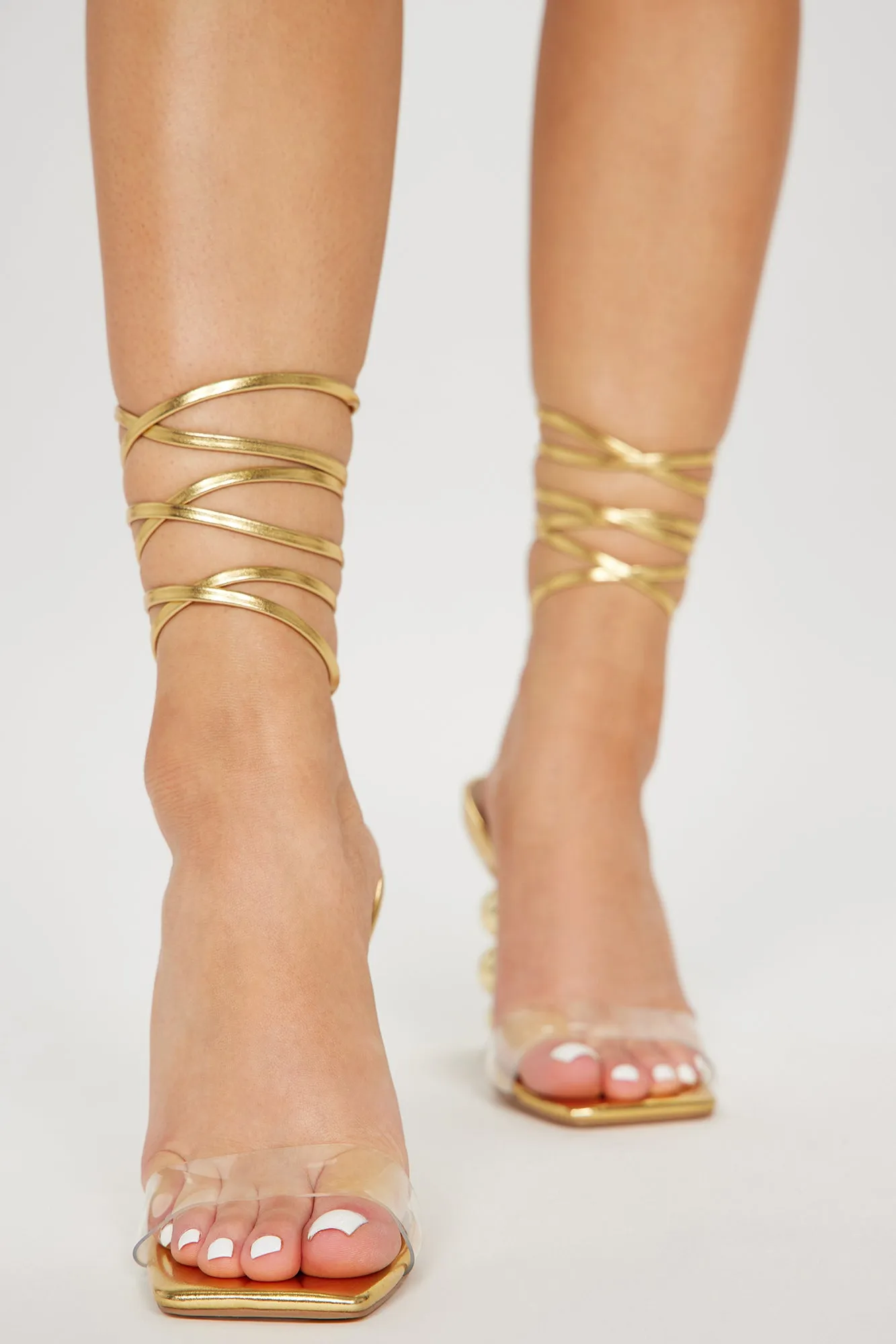 Always Fabulous Wrap Up Heels - Gold