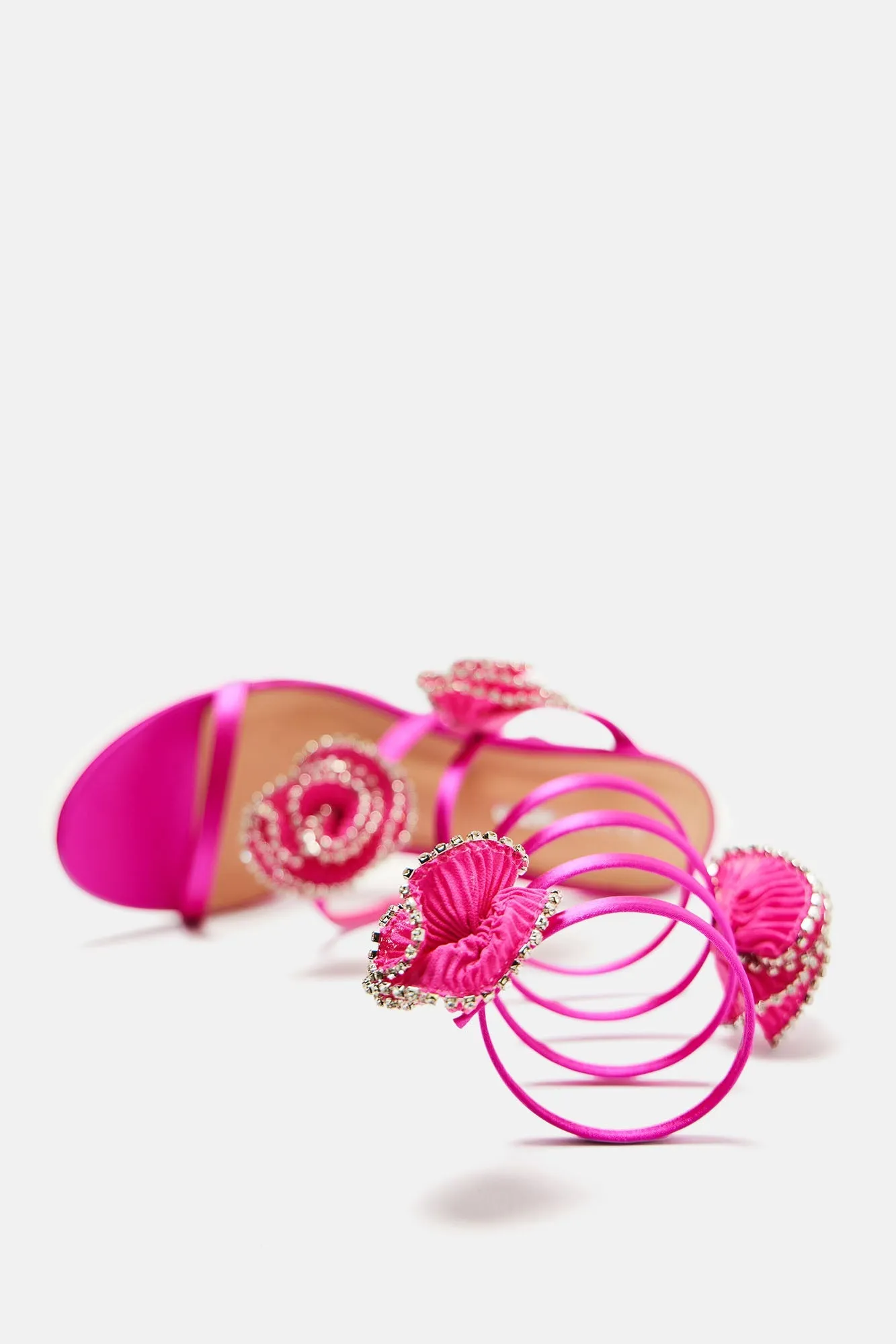 Amozae-After Midnight Wrap Up Heeled Sandals - Pink