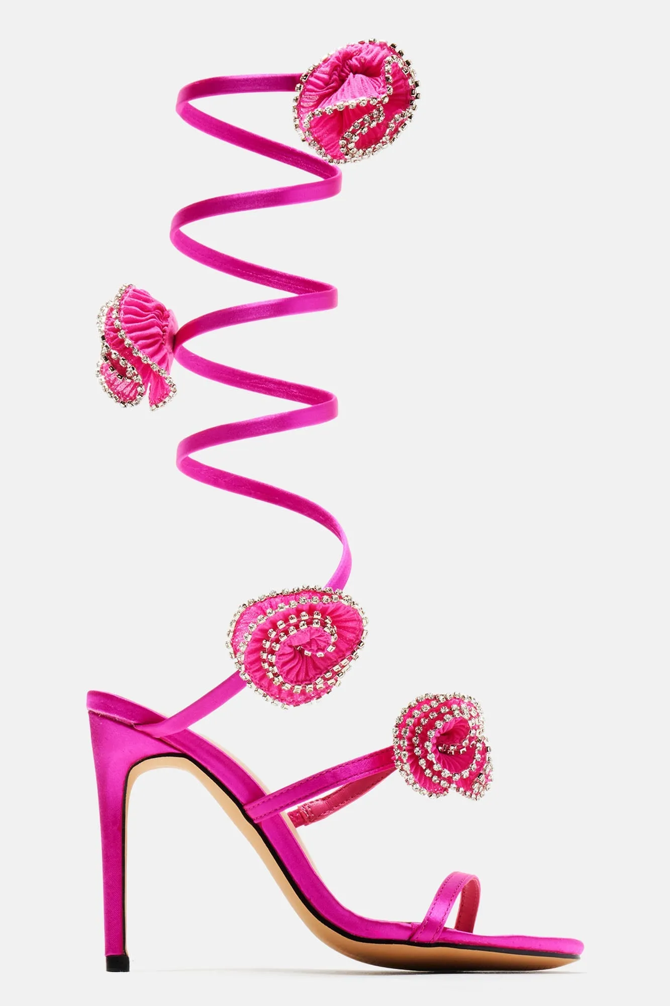 Amozae-After Midnight Wrap Up Heeled Sandals - Pink