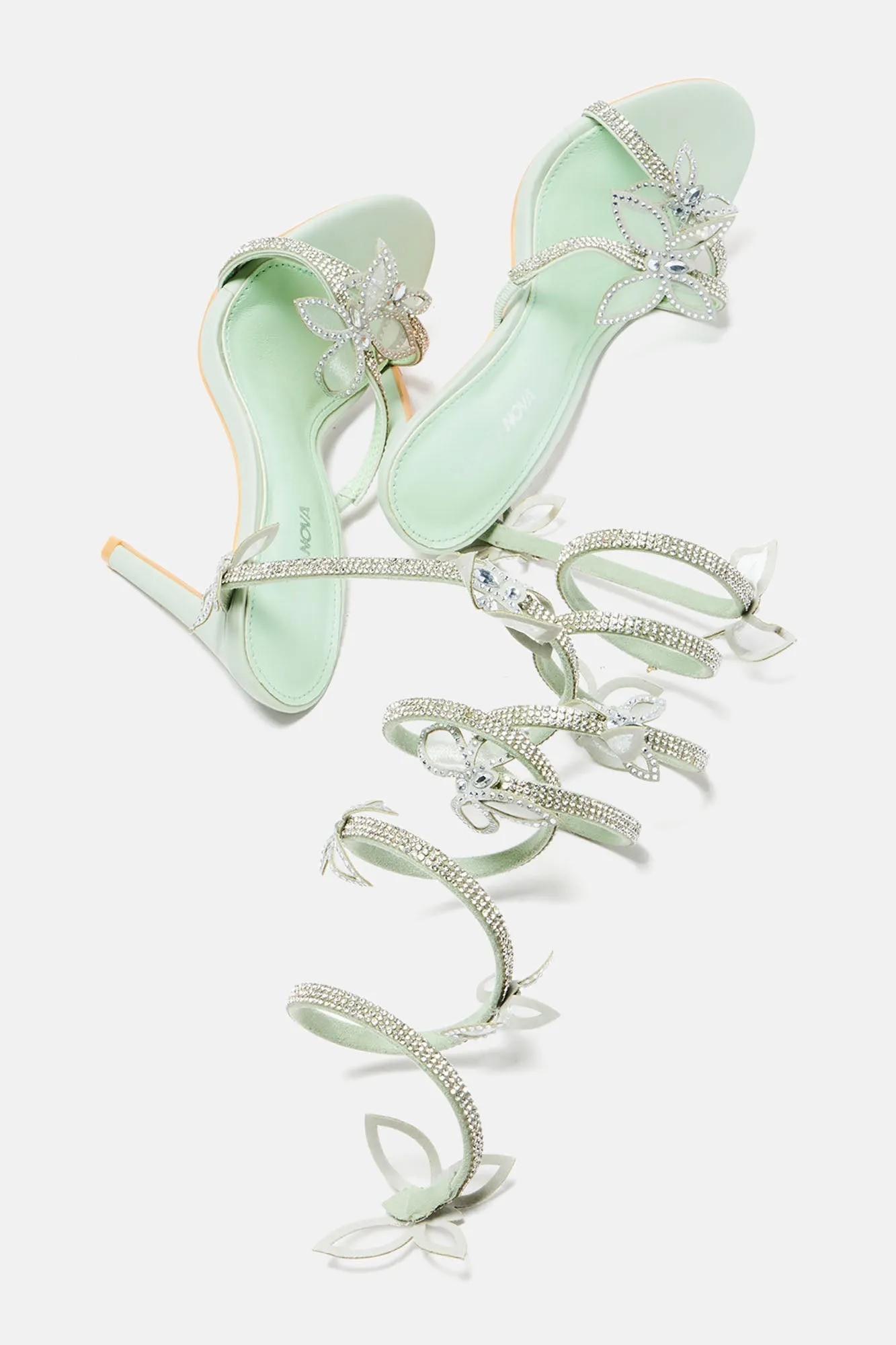 Amozae-All Of My Attention Heeled Sandals - Mint