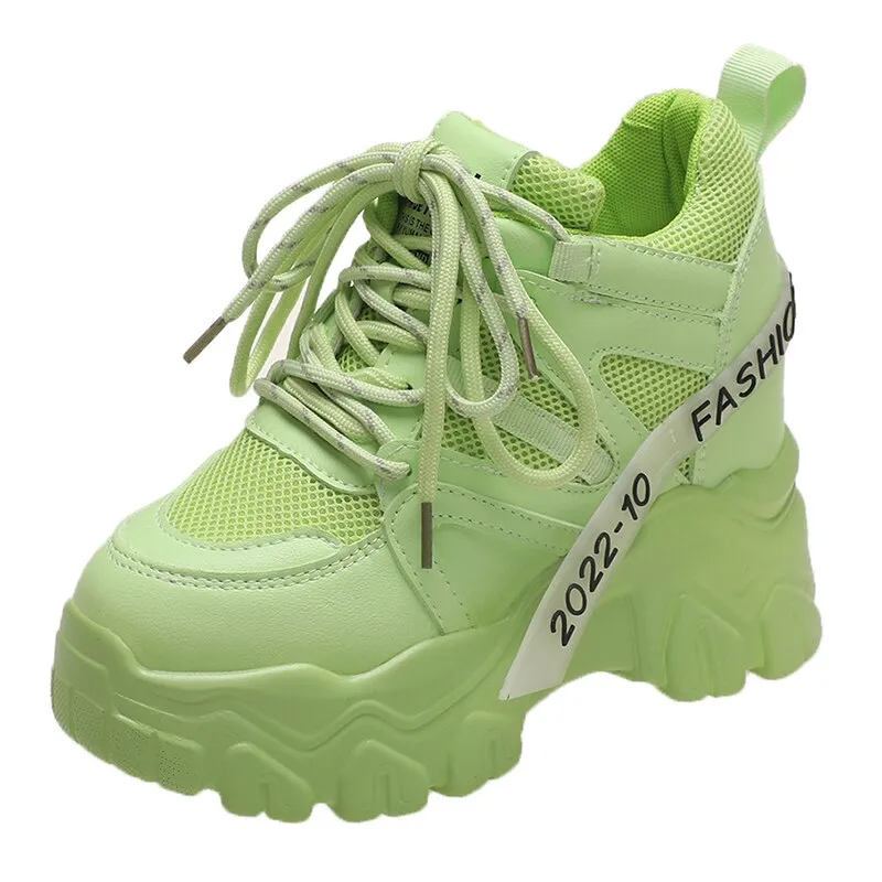 Amozae- Christmas Gift Spring Autumn Fashion Women Sneakers Chunky Breathable Mesh Casual Shoes Wedge Heels Platform Shoes Sports Dad Shoes