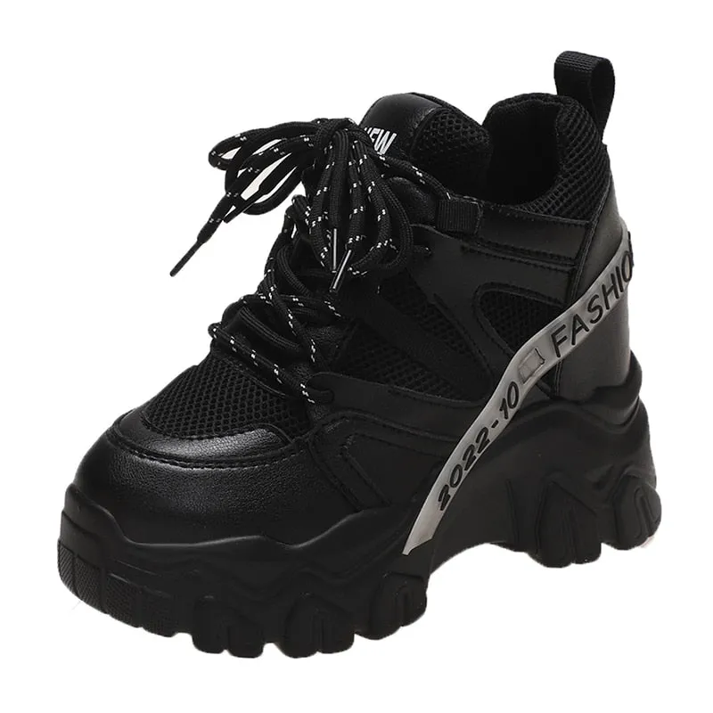 Amozae- Christmas Gift Spring Autumn Fashion Women Sneakers Chunky Breathable Mesh Casual Shoes Wedge Heels Platform Shoes Sports Dad Shoes