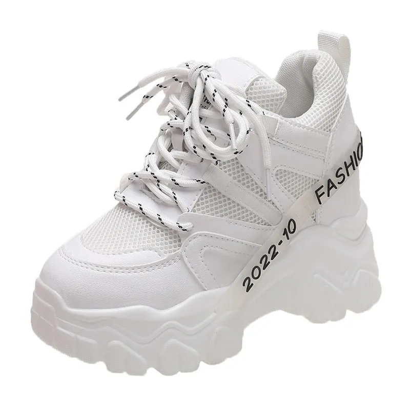 Amozae- Christmas Gift Spring Autumn Fashion Women Sneakers Chunky Breathable Mesh Casual Shoes Wedge Heels Platform Shoes Sports Dad Shoes