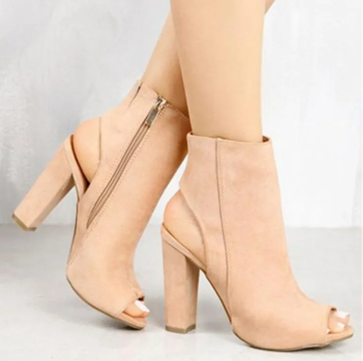 Amozae- High Heels Sandals Women Fashion Open Toe Block Heels Shoes Woman Sandals Black Wine Red White Pink