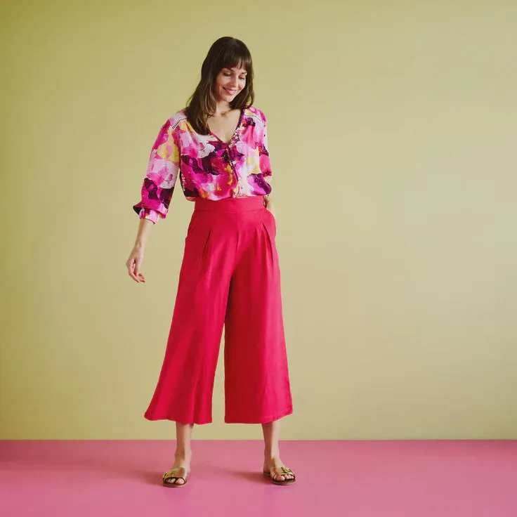 Anglaise Blouse - Pink Painted Floral