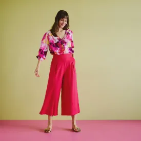 Anglaise Blouse - Pink Painted Floral