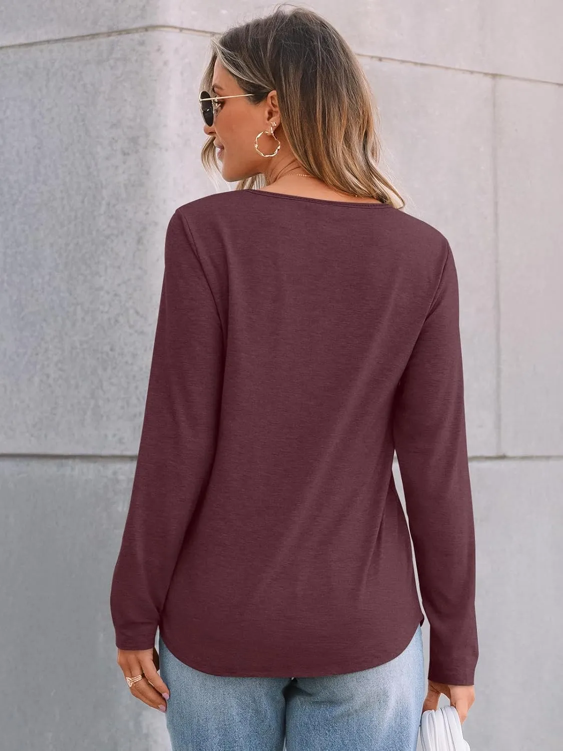 AUTOMET Womens Long Sleeve T-Shirts Business Dressy Casual Tops Trendy Blouse Fall Fashion Outfits Lace Crewneck Clothes 2025