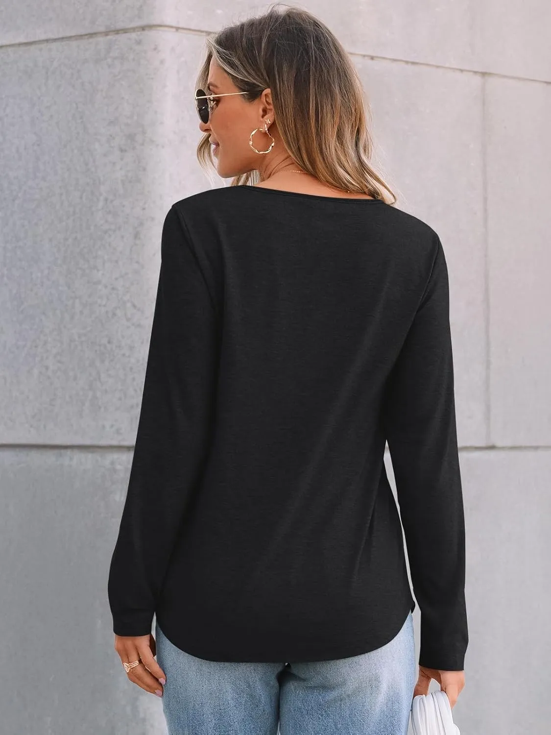 AUTOMET Womens Long Sleeve T-Shirts Business Dressy Casual Tops Trendy Blouse Fall Fashion Outfits Lace Crewneck Clothes 2025