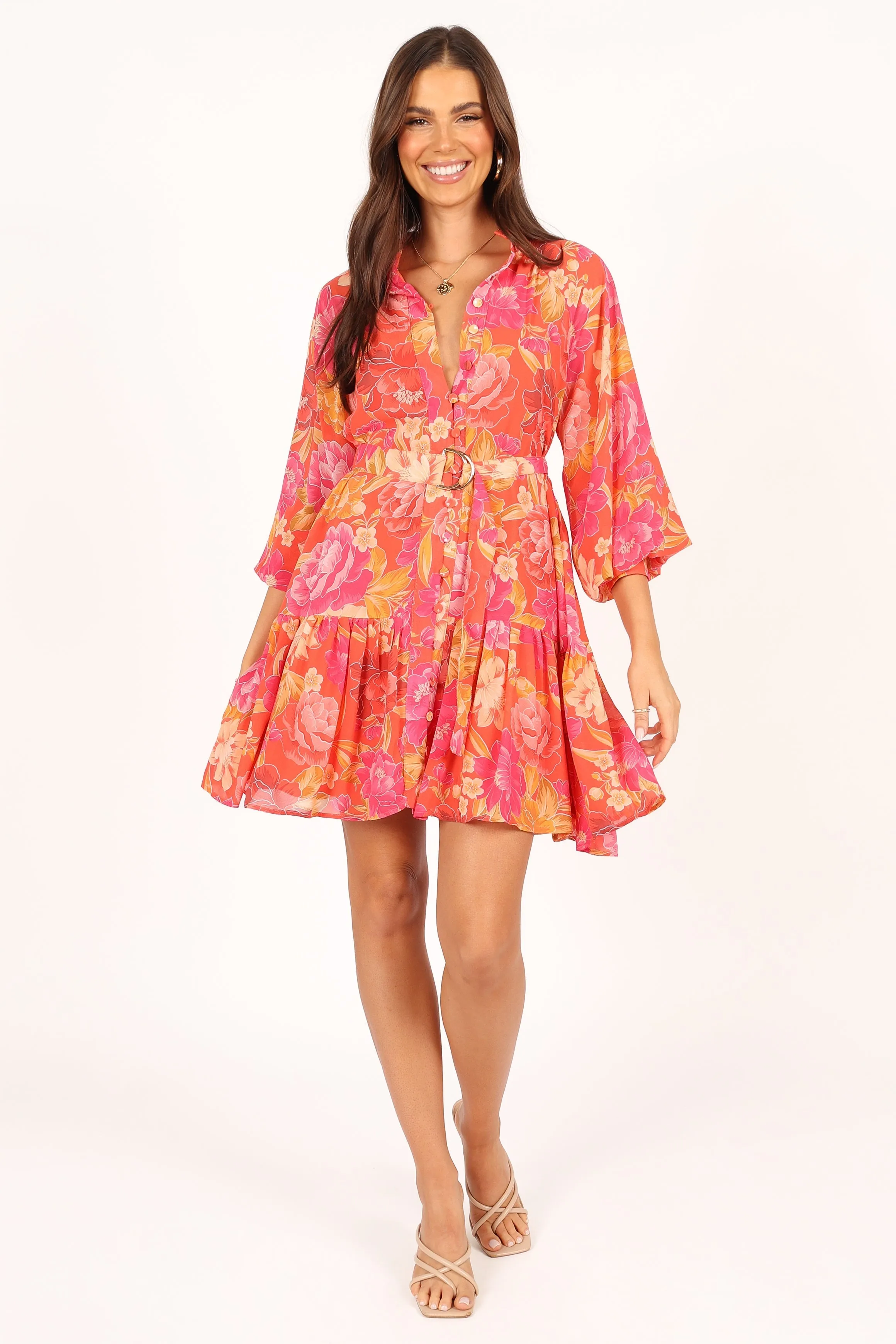 Bianca Long Sleeve Mini Dress - Pink