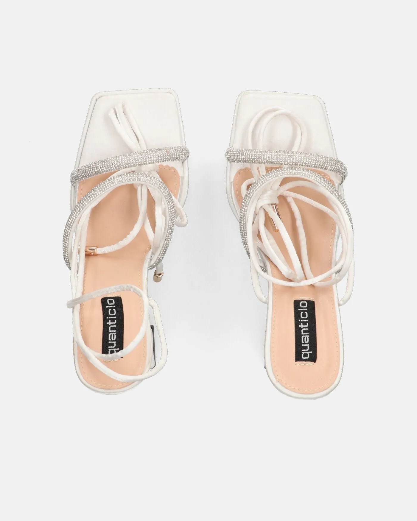 BIRGIT - sandali il satin bianco con gemme