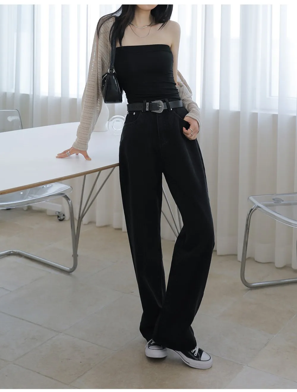 Black Wide Leg Pants F25