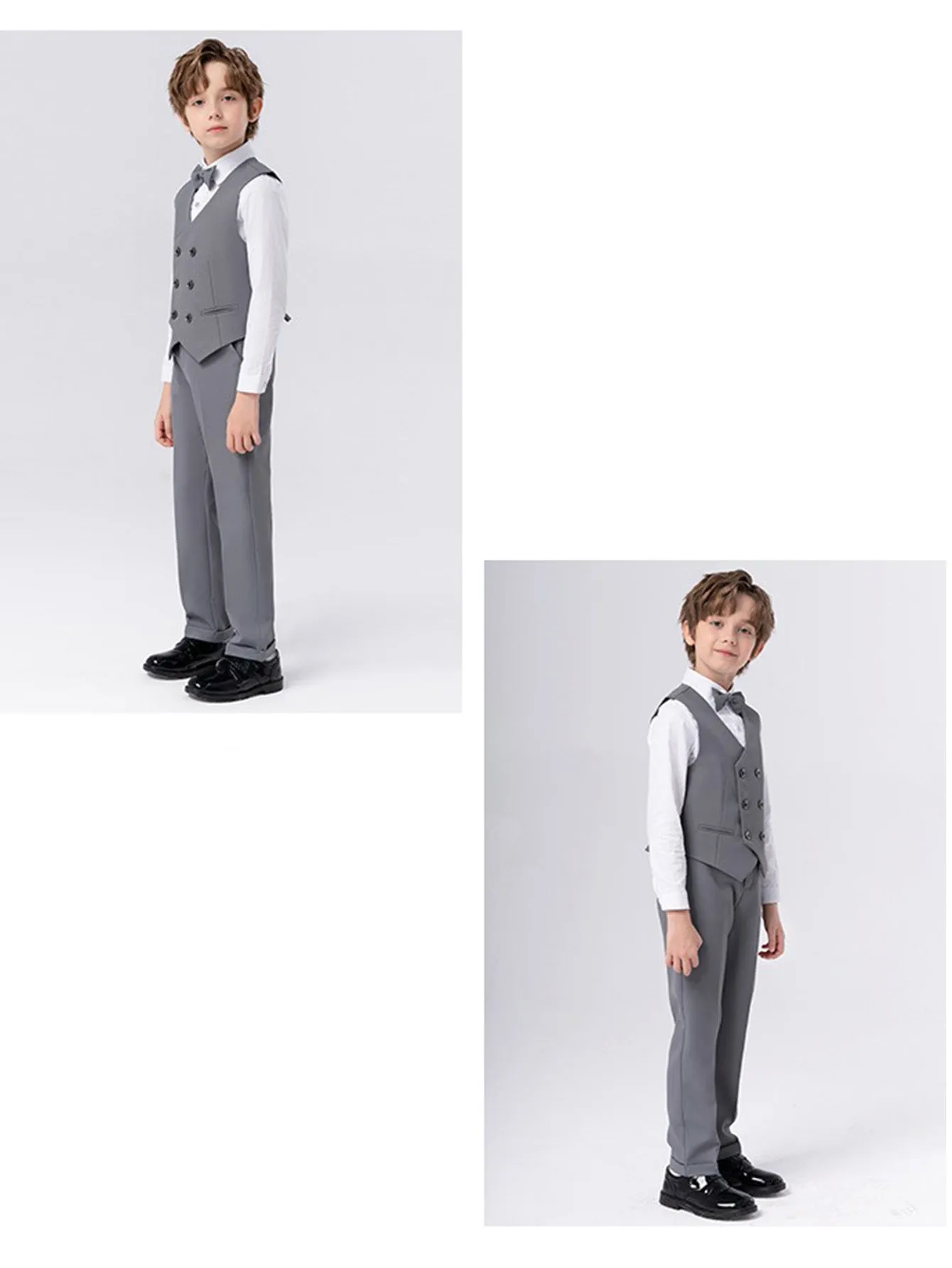 Boys dress vest set (long-sleeved shirt   vest   long pants   bow tie)