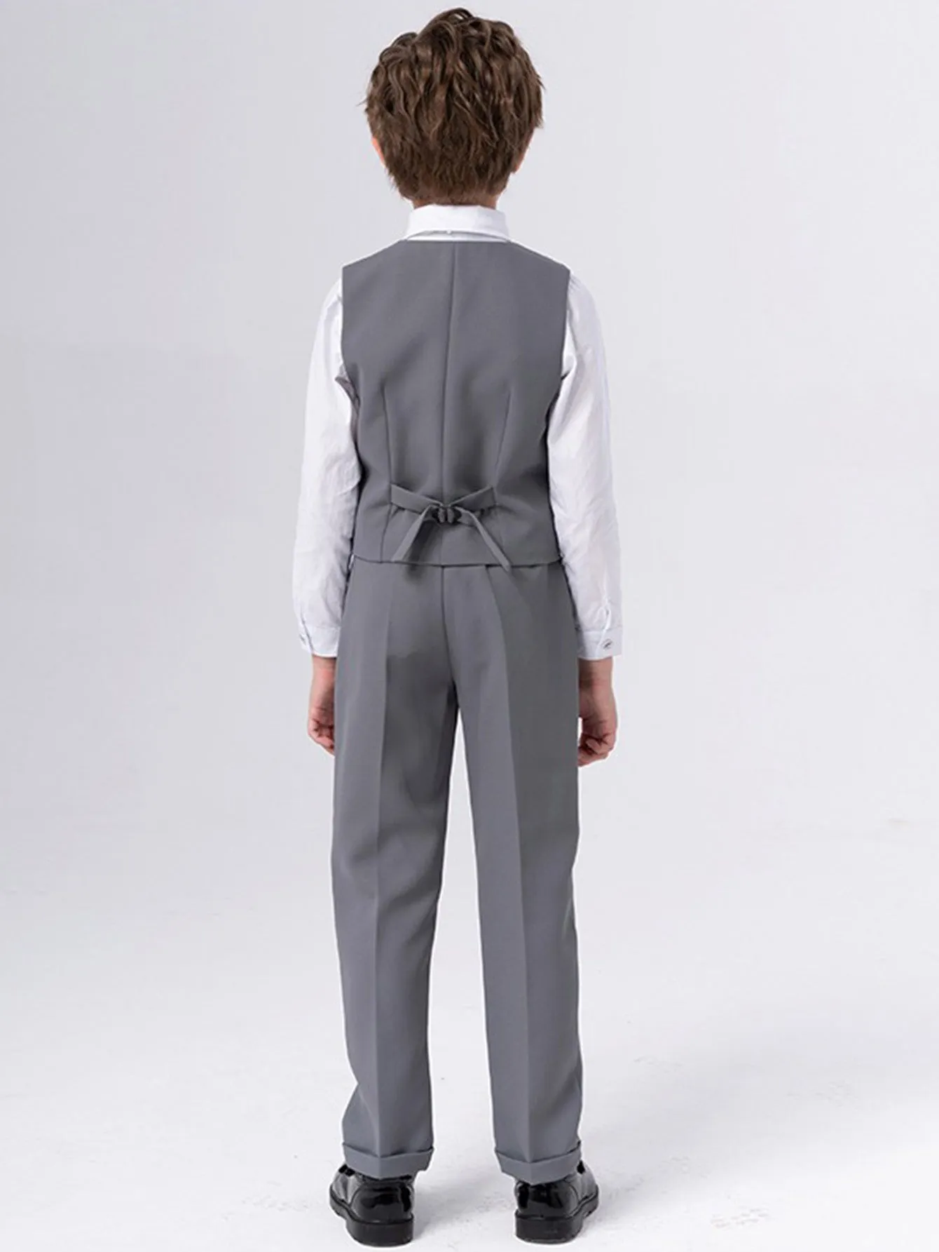 Boys dress vest set (long-sleeved shirt   vest   long pants   bow tie)