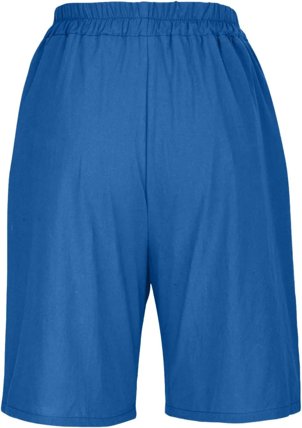 Capri Pants for Women Summer Cotton Linen Capris Wide Leg Cropped Trouser Drawstring Elastic High Waist Pants