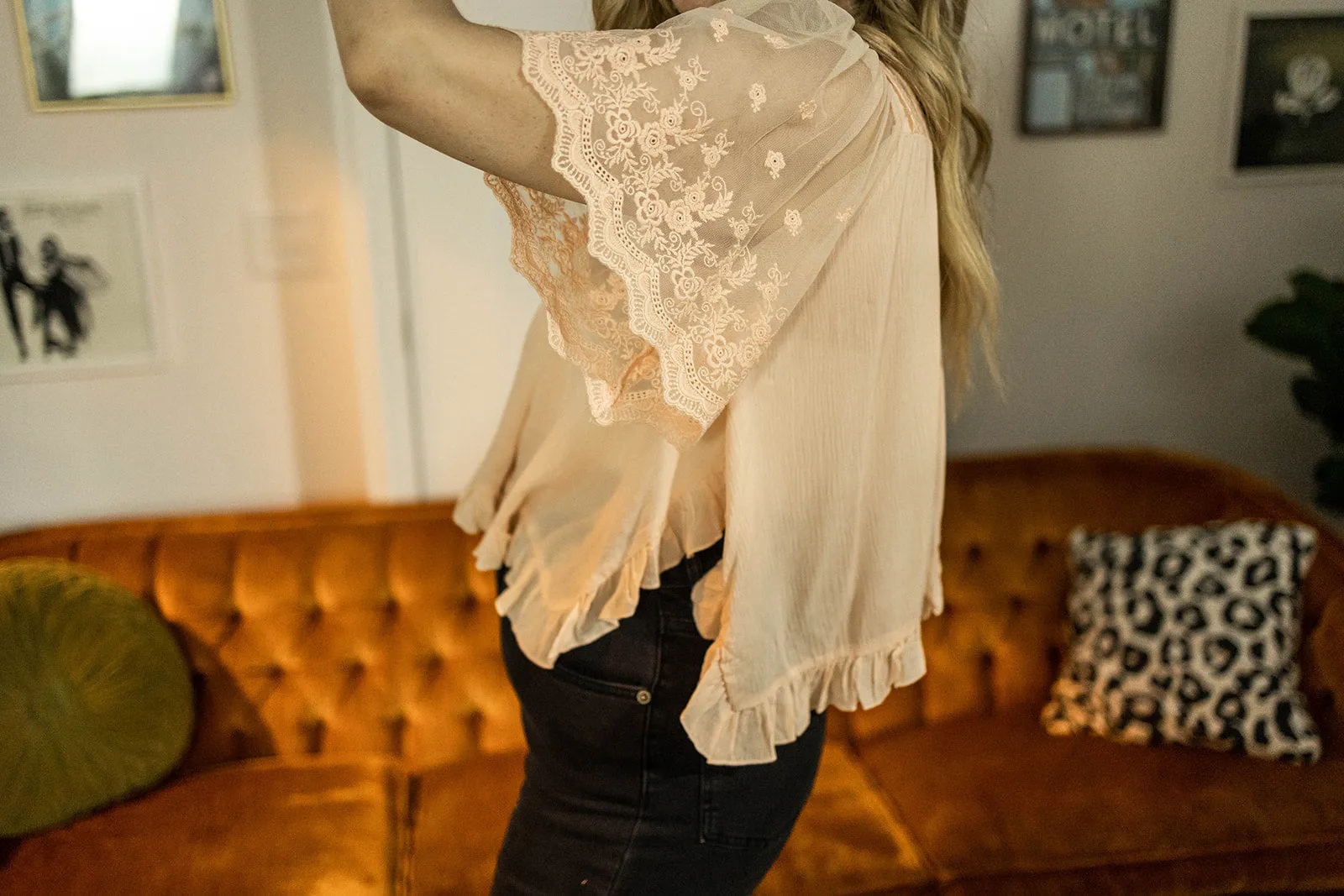 charlotte lace short sleeve top