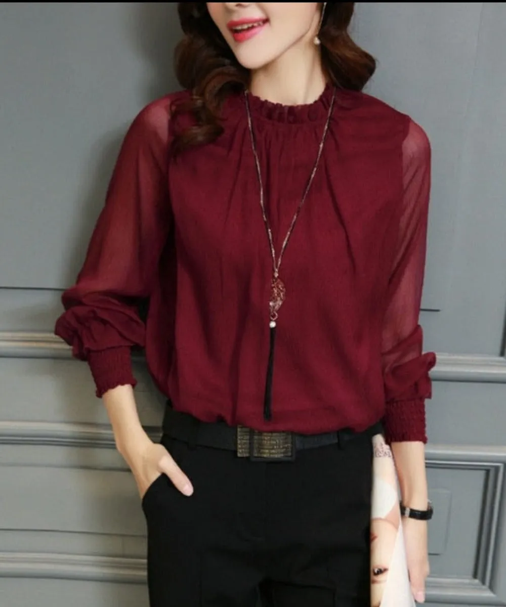 Chiffon Blouse Long Sleeve