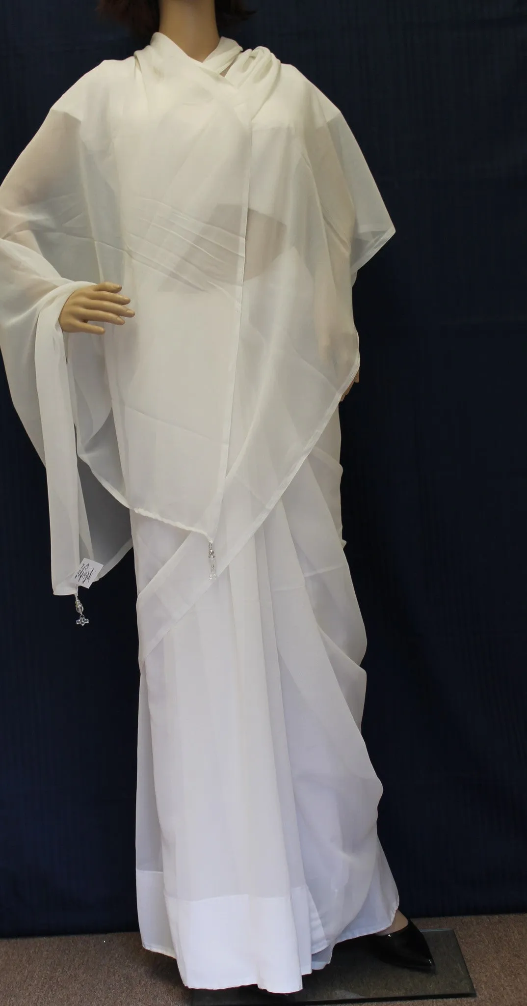 Chiffon Saree 5764 White Solid Georgette Sari Blouse Choli Shieno Sarees