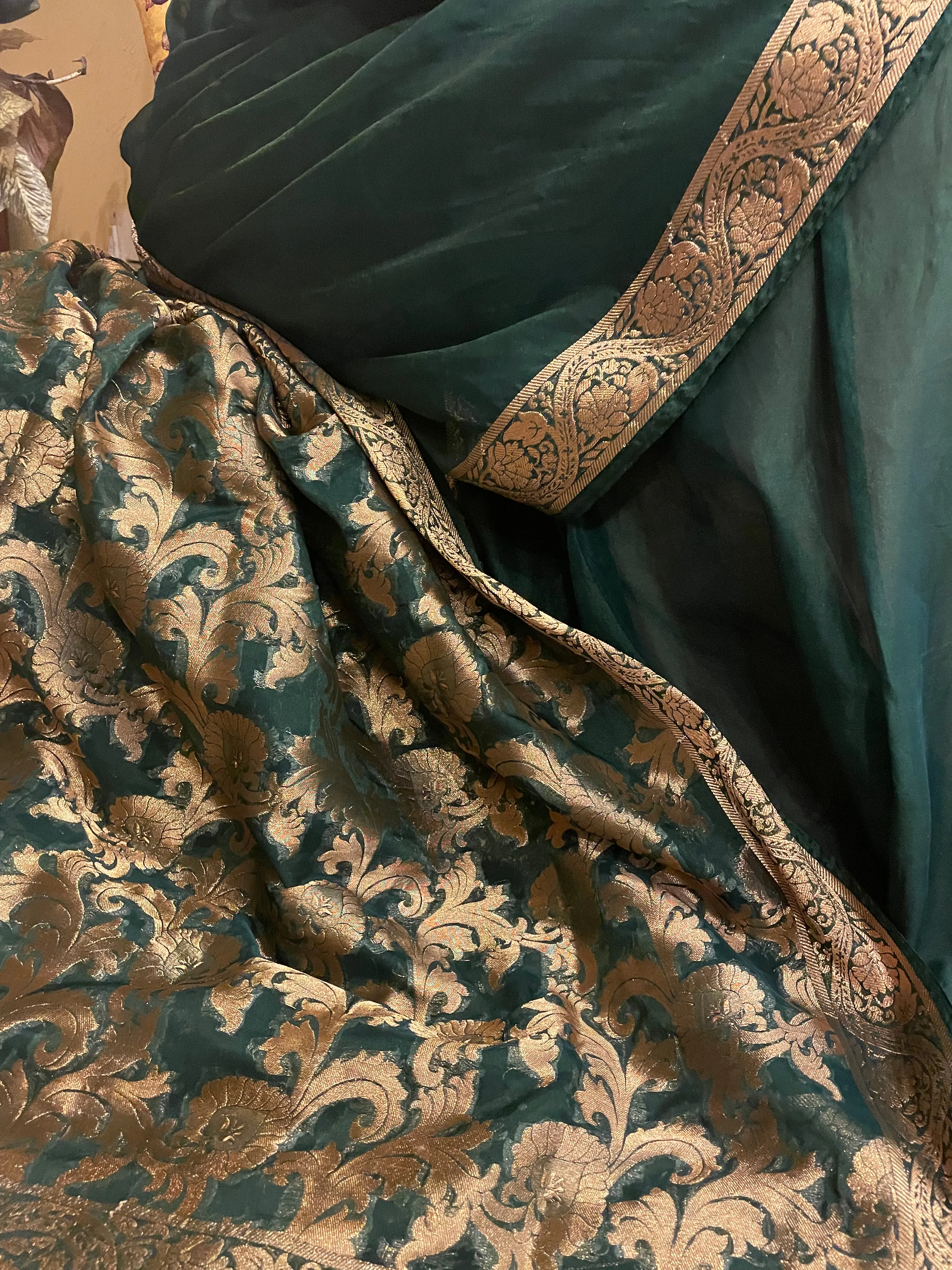 Chiffon Silk Banarsi - Emerald
