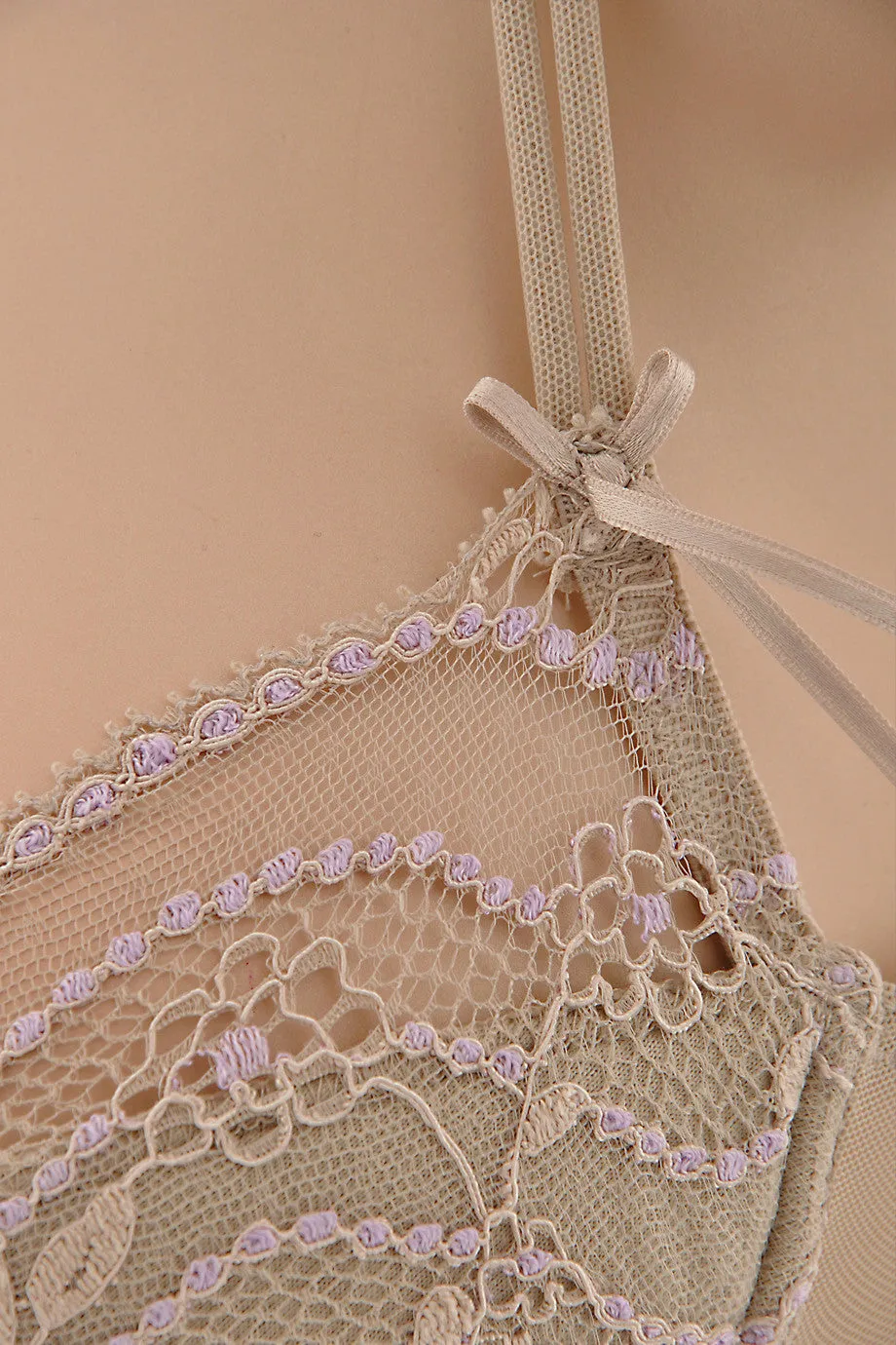 COTTON CLUB LAVENDER Lace Balconette Bra