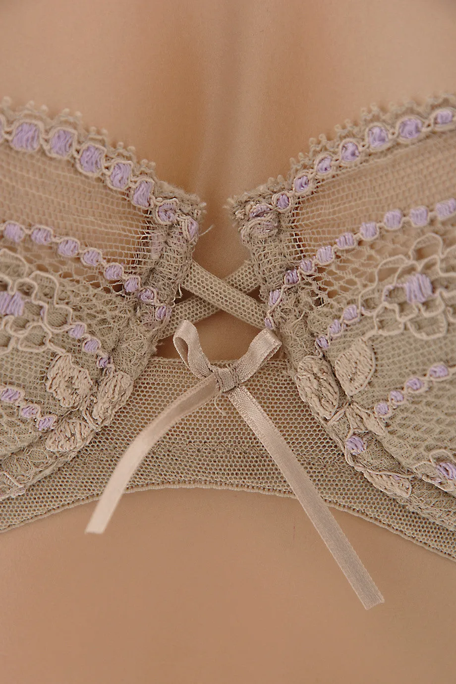 COTTON CLUB LAVENDER Lace Balconette Bra