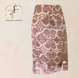 Day Birger et Mikkelsen Dusky Pink & Cream Silky Floral Skirt UK 10 US 6 EU 38