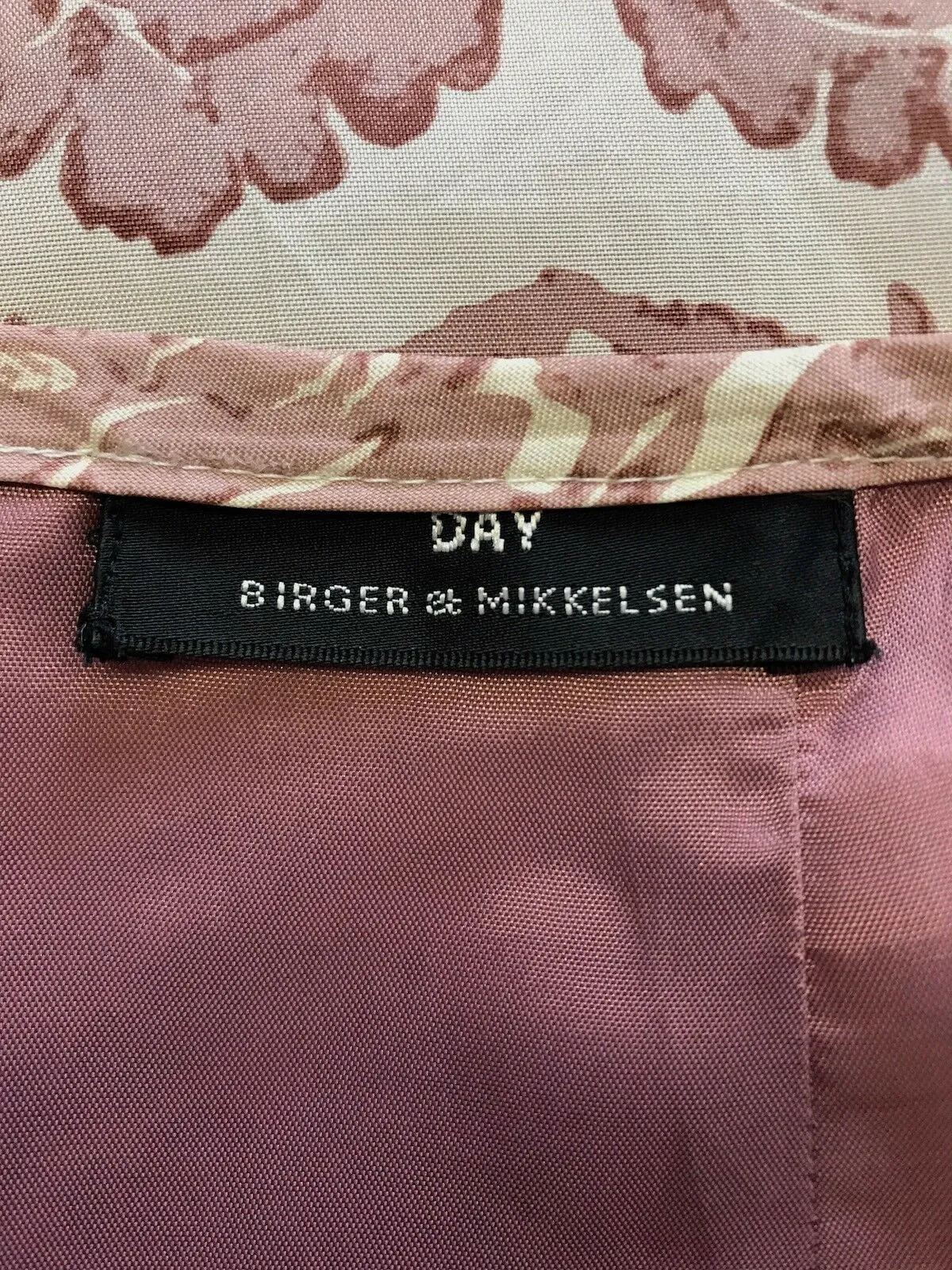 Day Birger et Mikkelsen Dusky Pink & Cream Silky Floral Skirt UK 10 US 6 EU 38
