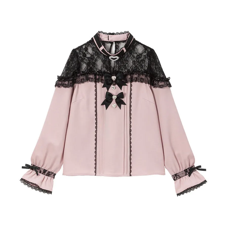 Dear My Love jirai kei off shoulder lace blouse