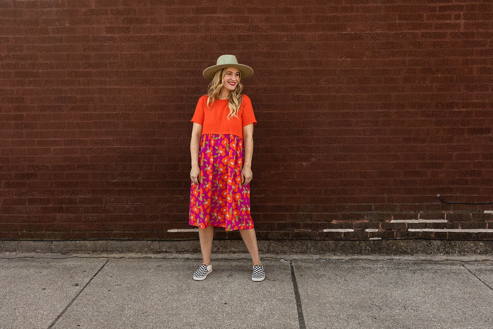 denise dress in hibiscus flowers