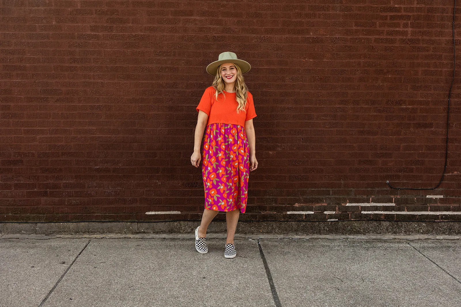 denise dress in hibiscus flowers