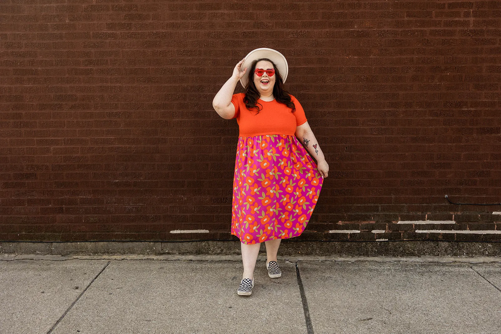 denise dress in hibiscus flowers