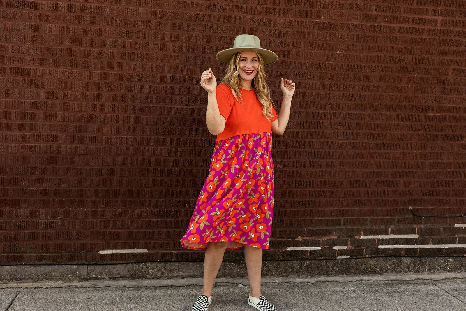 denise dress in hibiscus flowers