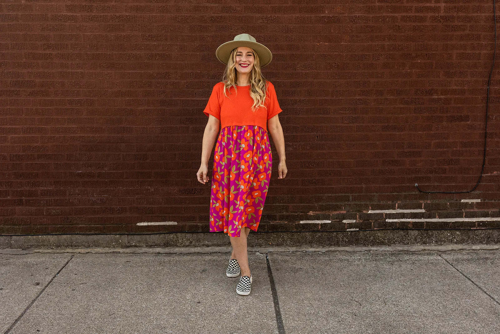 denise dress in hibiscus flowers