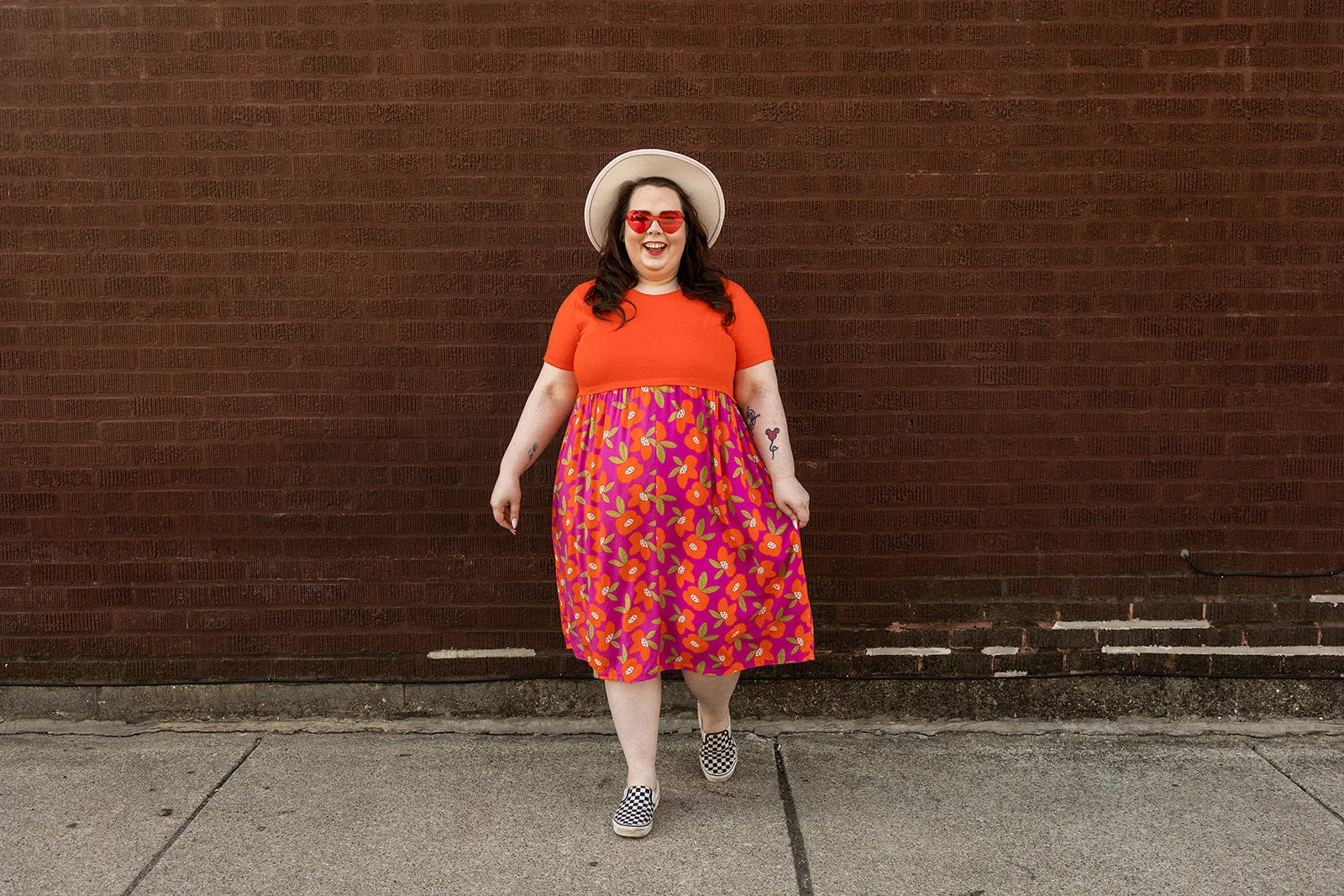 denise dress in hibiscus flowers