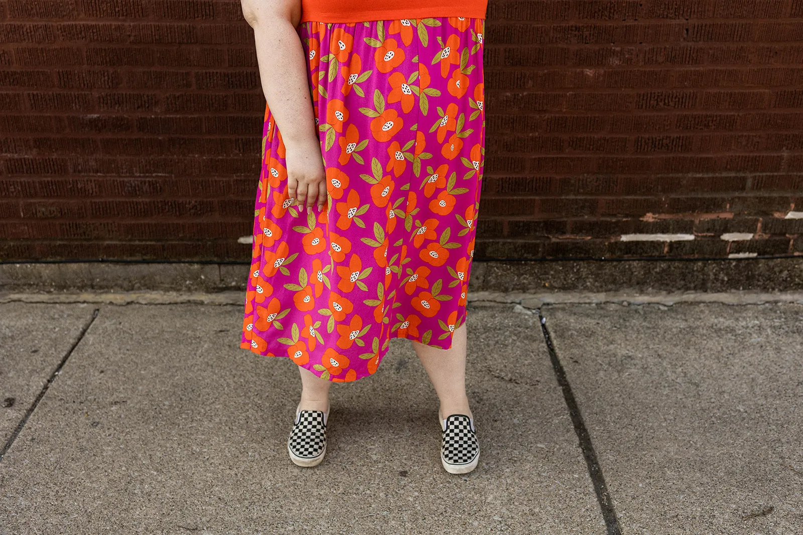 denise dress in hibiscus flowers