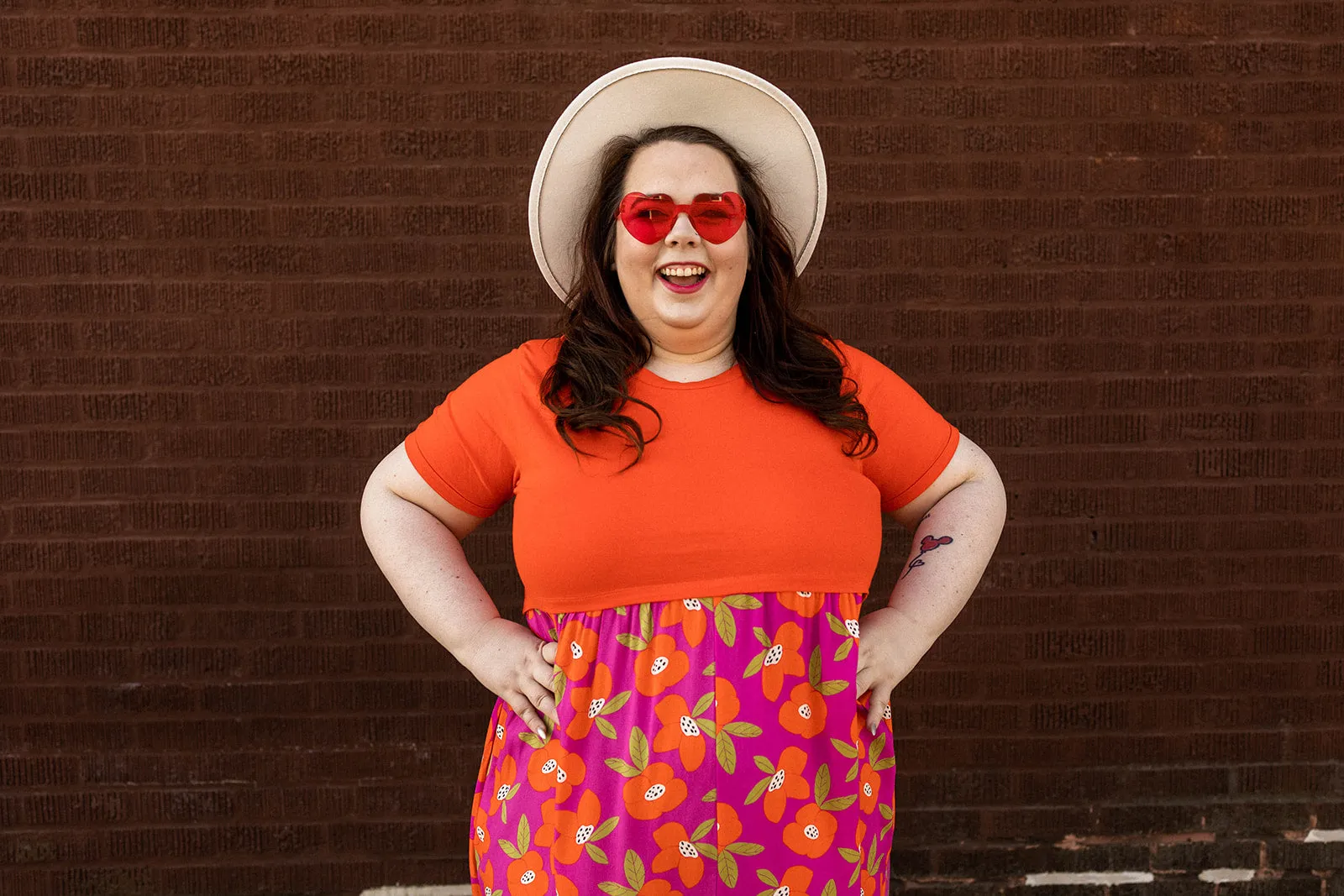 denise dress in hibiscus flowers