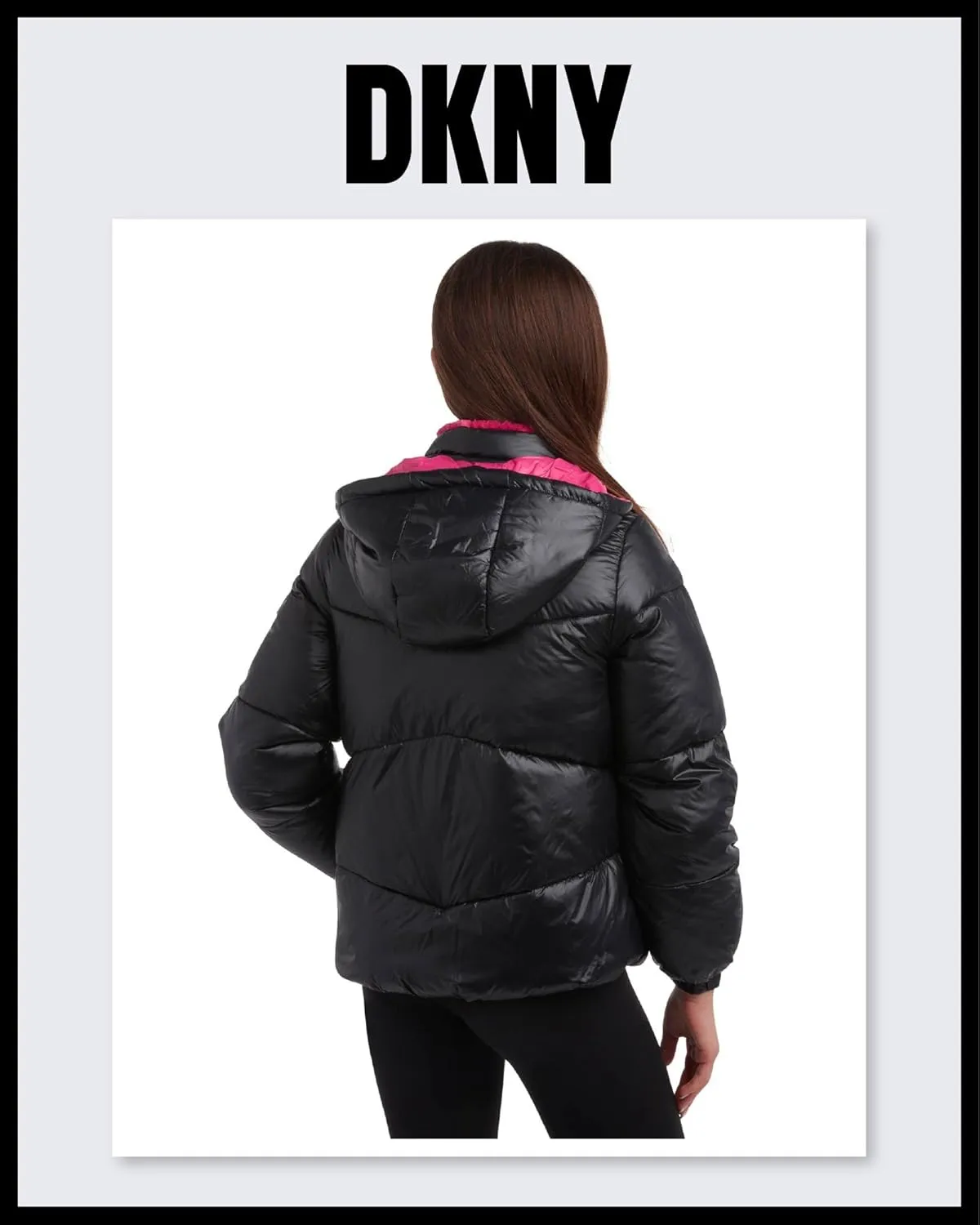 DKNY Girls' Puffer Jacket - Heavyweight Faux Fur Lined Winter Jacket with Hood - Warm Outerwear Jackets for Girls (7-16)