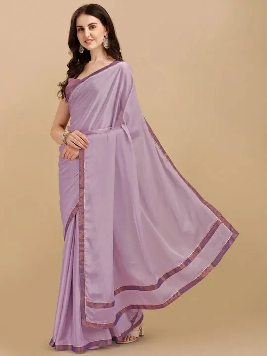 Embellished Border Silk Blend Saree
