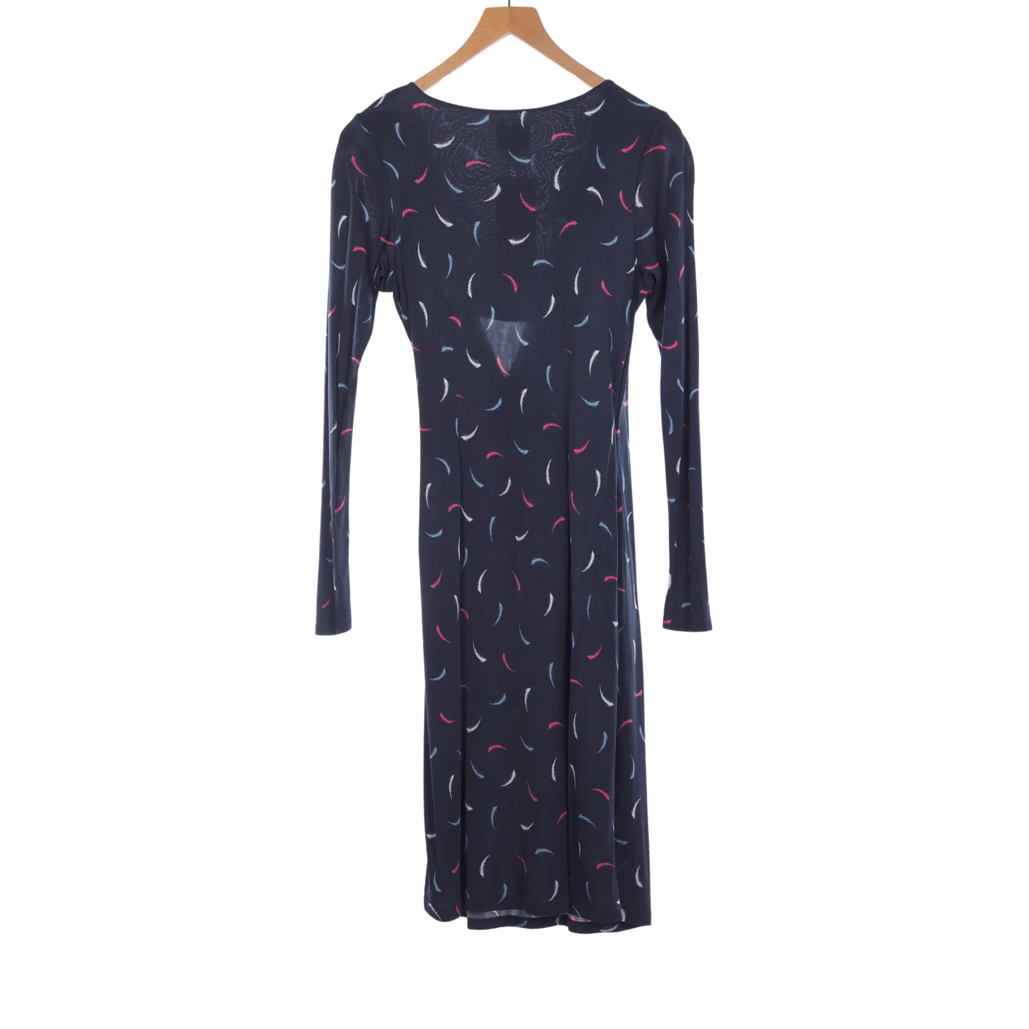 Ghost Dark Grey Patterned Long Sleeved Dress UK Size 10