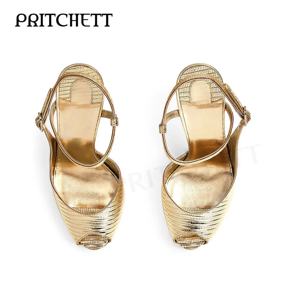 Gold High Heels