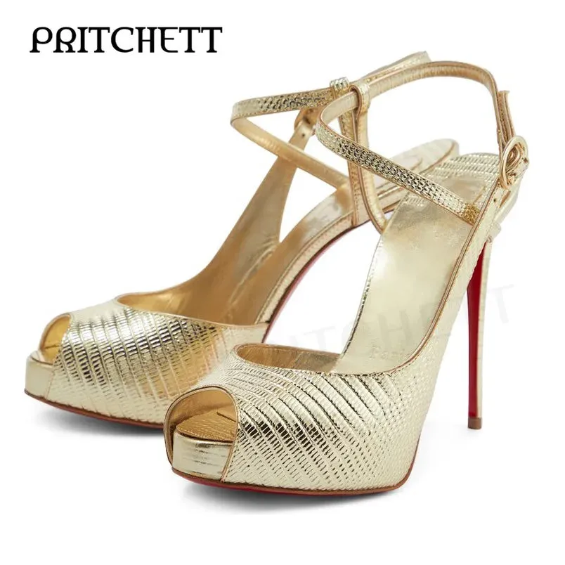 Gold High Heels