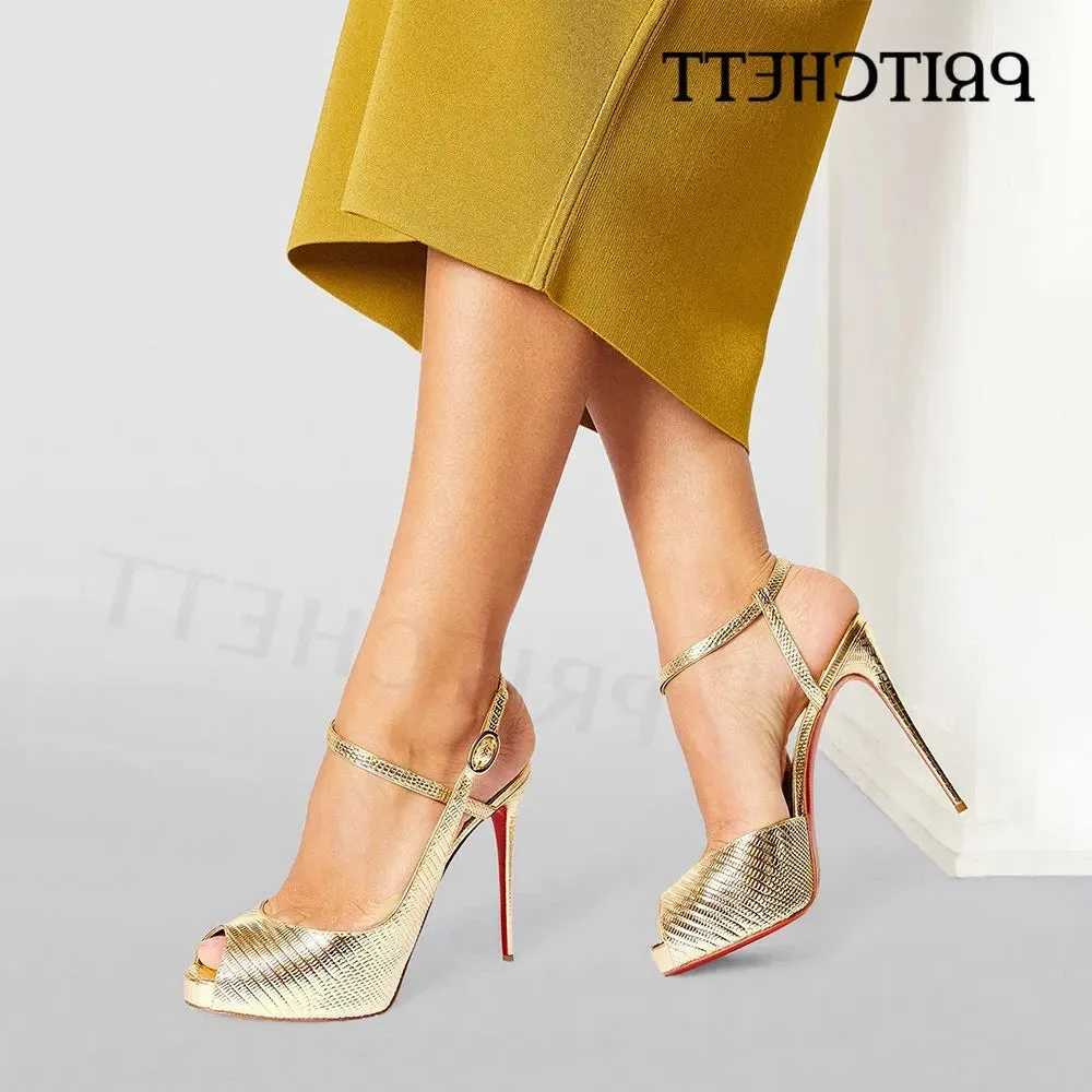 Gold High Heels