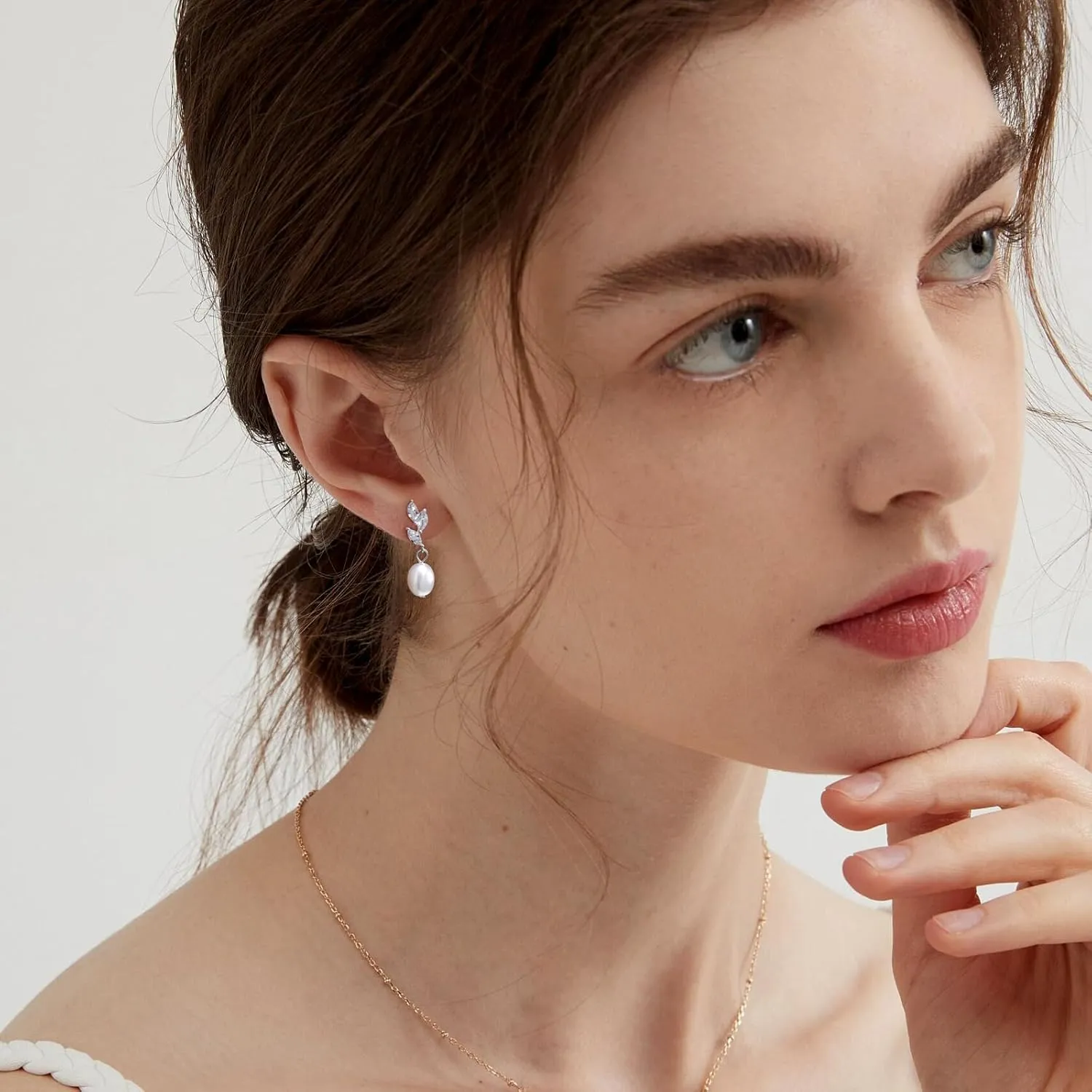 Gold Silver Pearl Dangle Earrings Prom Bridal Wedding White Pearl Drop Earrings for Women Elegant Jewelry