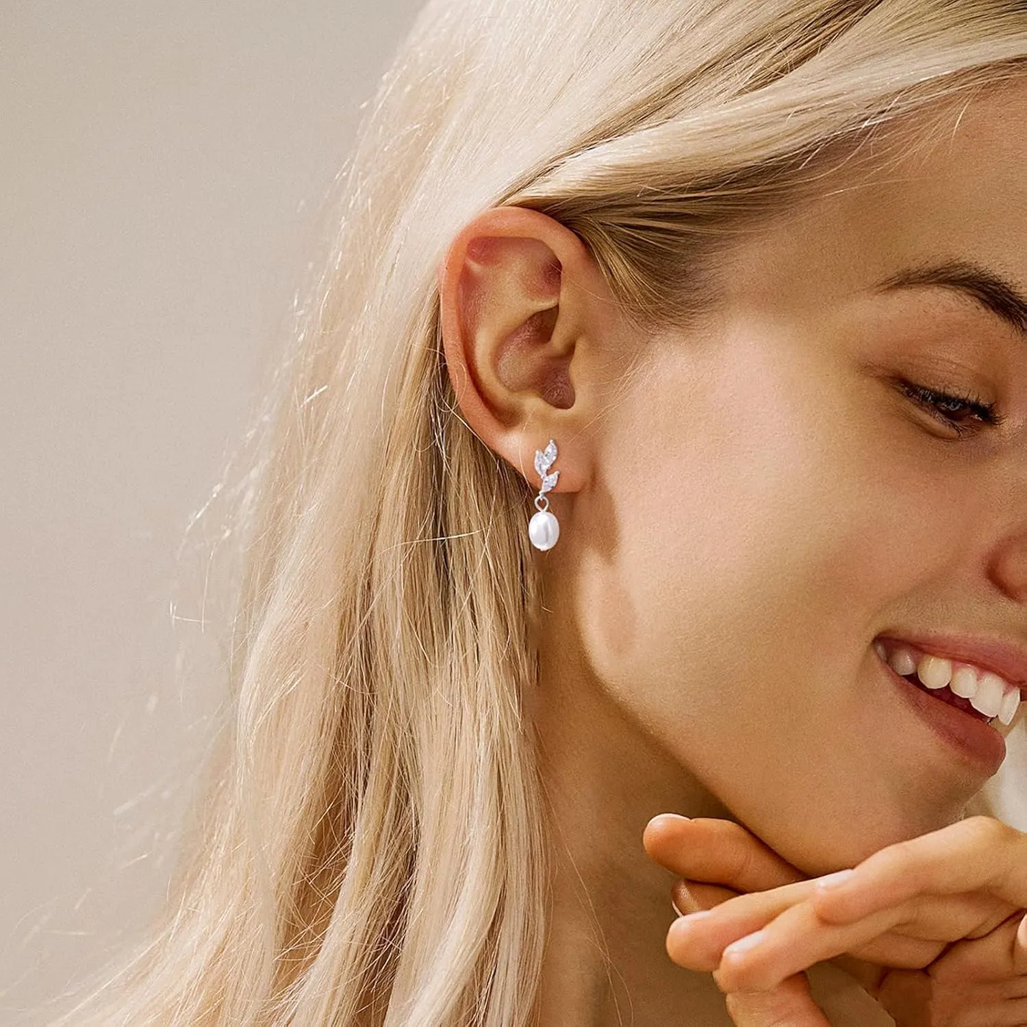 Gold Silver Pearl Dangle Earrings Prom Bridal Wedding White Pearl Drop Earrings for Women Elegant Jewelry