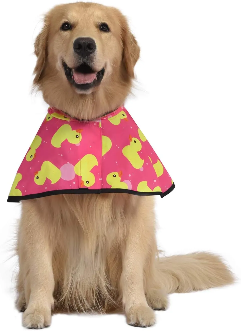 HDE Dog Raincoat Hooded Slicker Poncho for Small to X-Large Dogs and Puppies Pink Ducks - L