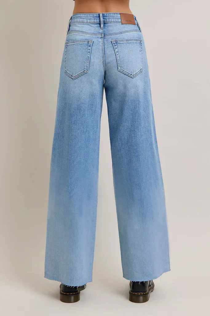 Hidden Nori Angled Seam Wide Leg Jeans