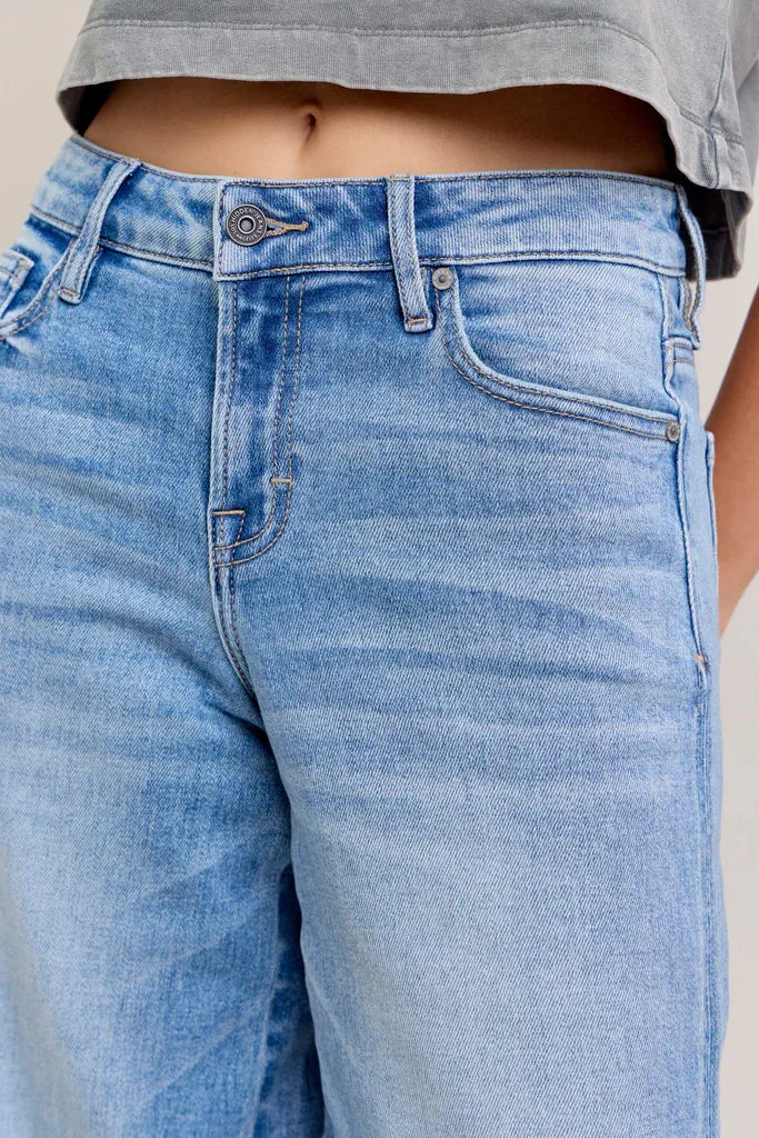 Hidden Nori Angled Seam Wide Leg Jeans