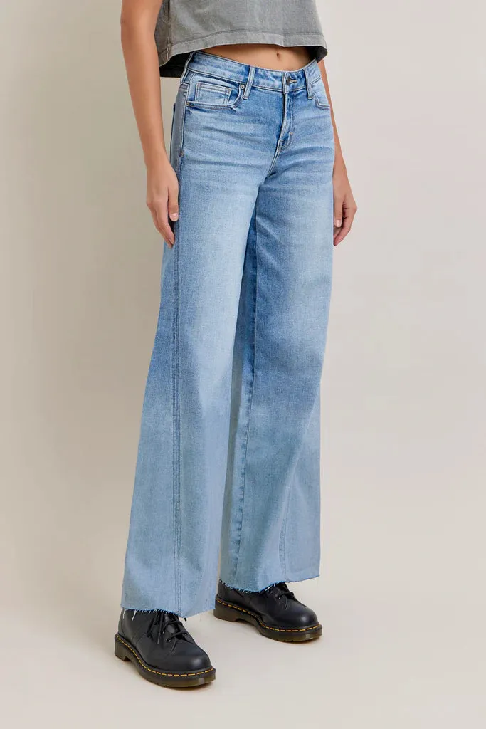 Hidden Nori Angled Seam Wide Leg Jeans